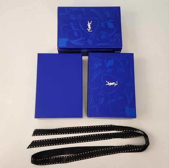 YSL Blue Graphic Gift Box with Black & Gold Ribbon - Picture 10 of 12